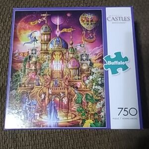 Buffalo David Bitton Fantasy Castle Puzzle - Purple & Gold Artwork